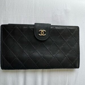 CHANEL Black Quilted Wallet
